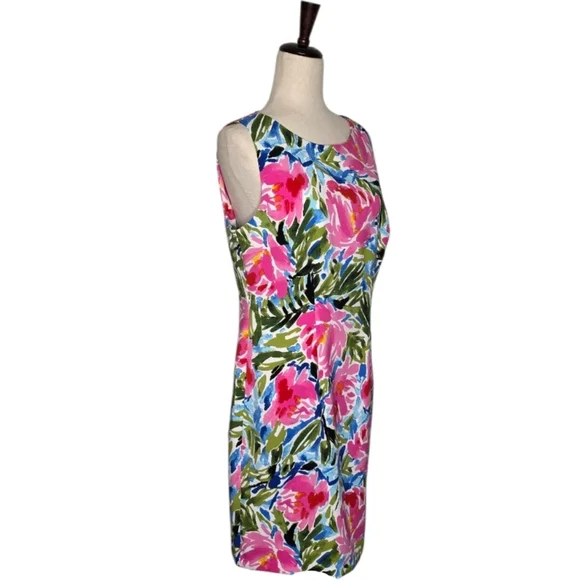 AGB Vibrant Floral Sleeveless Shift Dress Size 12 NWOT - Picture 3 of 11